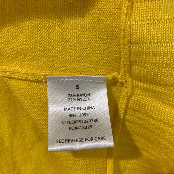 Pinque yellow cropped cardigan in size Small - Picture 2 of 5